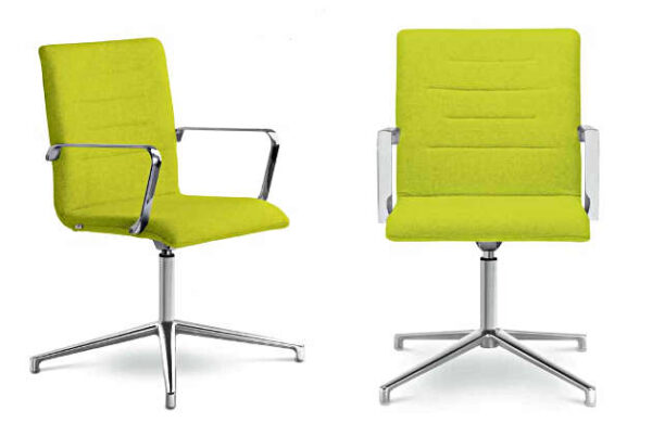 Konferenzsessel LDO mit Drehkreuz auf Gleitern