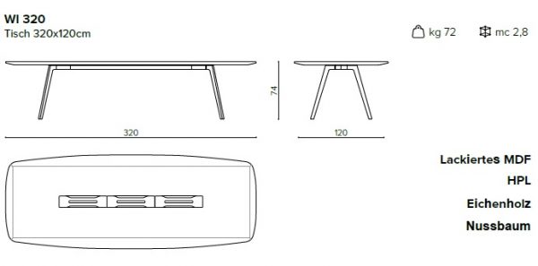 Tischmaße wing wi320