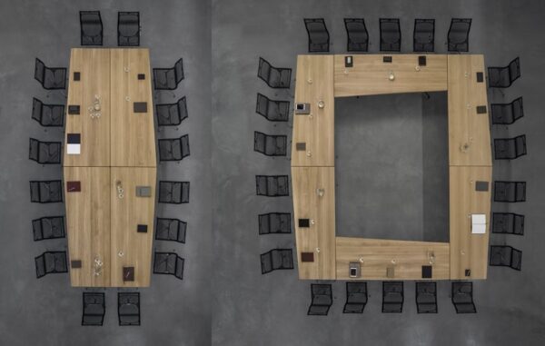 LX Konferenztische im Block oder Rechteck aufgestellt