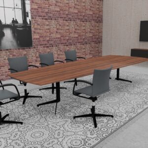 LX Konferenztische aus Massivholz mit Gestell aus Stahl