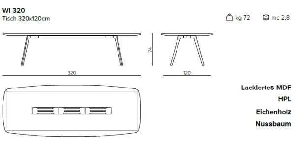 Tischmaße TDW wi320 Tischmaße TDW wi320