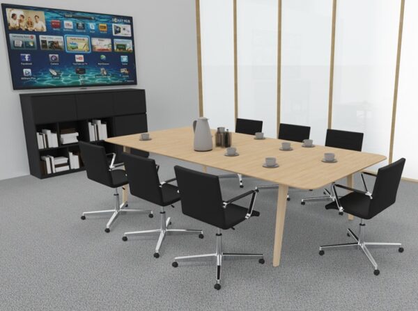 GT wood konferenzbench, arbeitsumfeld mit Oslo Konferenzdrehsessel